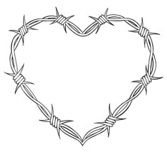 a heart made up of barbed wire