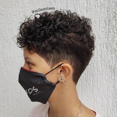 Curly Pixie Cuts Naturally, Pixie Cuts For Curly Hair, Curly Hair Pixie Cut, Short Wavy Pixie, Undercut Hair