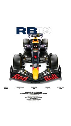 the red bull racing car is shown in this poster