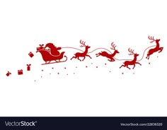 santa's sleigh with reindeers and gifts on white background eps file