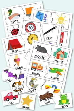 printable flash cards with pictures of animals and other things to learn in the classroom