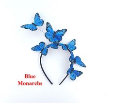 Blue Monarch or Glitter Butterfly Butterfly Headband Fascinator - Many Choices in Listing  - Easter Church Weddings BOHO Hair Accessory Butterfly Fascinator, Feather Butterfly, Butterfly Headband, Headband Fascinator, Church Weddings, Glitter Butterfly, Turquoise Glitter, Butterfly Butterfly, Boho Hair