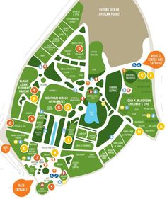 a map of the park with lots of different things on it