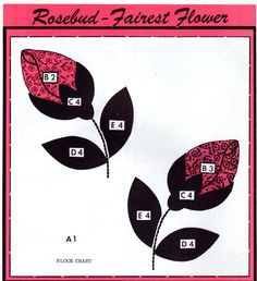 the back side of a flower with numbers on it, and two leaves in red