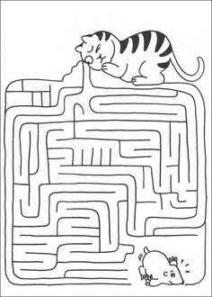 a cartoon cat is jumping over the maze