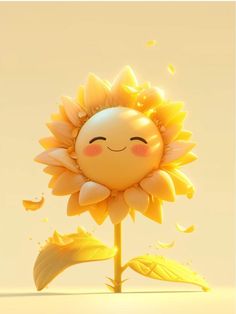 a sunflower with its eyes closed sitting on top of a plant