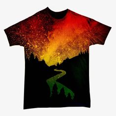 Rasta Fashion, Tie Dye Bleach, Halloween Acid Wash Short Sleeve T-shirt, Halloween Acid Wash Cotton T-shirt, Acid Wash Cotton Hippie T-shirt, Forest Graphic, 90s Punk, Mountain Graphic Tee, Cotton Tie-dye Pre-washed T-shirt