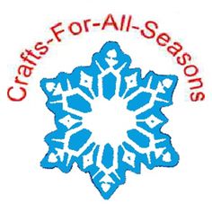 a snowflake with the words crafts for all seasons written in red and blue