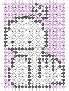 a crocheted hello kitty is shown in pink and black