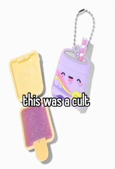 this was a cut ice cream and popsicle shaped keychain with a cartoon character on it