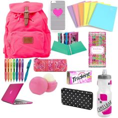 What's in my backpack Pink Backpacks, Backpacking Hammock, School Backpack Essentials