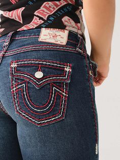 BILLIE TRIPLE SUPER T STRAIGHT JEAN Red True Religion Jeans, Sinful Clothing, Fire Shoes, Cute Online Clothing Stores, Dream Items, Xmas Wishlist, Cute Clothing Stores, Clothing Pieces, Kids Denim