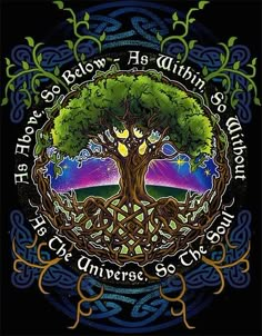 the tree of life with celtic writing on it