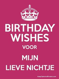 a pink birthday card with the words, birthday wishes voor mini lieve nicue