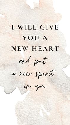 #bibleverse #quote #newheart #Jesus I Will Give You A New Heart, Ezekiel 36:26 Wallpaper, Ezekiel 36:26, Niv Bible Verses, Bible Wallpaper, Freedom In Christ, Niv Bible, Lovely Quotes, Quotes Prayer