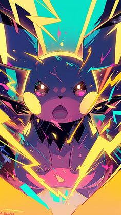 a very cute looking pokemon character with bright lights on it's face and eyes