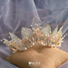 Accessories 2020, Crown Aesthetic, Beautiful Tiaras, Gold Tiara, Headpiece Jewelry, Rhinestone Tiara, Magical Jewelry, Crystal Crown, Flower Fairy