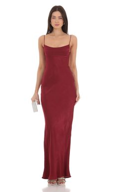 Satin Open Back Maxi Dress in Red | LUCY IN THE SKY Holiday Party Dresses Red, Red Prom Dresses Long Simple, Red Velevet Dress, Long Peach Dress, Red Winter Formal Dress, Red Satin Maxi Dress, Redprom Dress, Red Satin Slip Dress For Prom, Red Silk Evening Dress