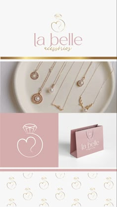 the logo and business card for la belle jewelry