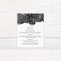 Black Wash Details Cards - goprintplus From Dress, Invitation Set, Plan Your Wedding, Dress Code, Gift Registry, Dress Codes, Big Day, Wedding Styles, Wedding Invitations