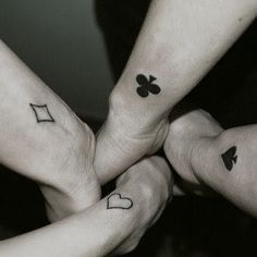 Like this idea for friendship tattoos and theres 4!! @Anna Totten Riddlehoover @Yazmin Wickham Flores Diamond Tattoos, Tattoo Zeichnungen, Friendship Tattoos, Best Friend Tattoos