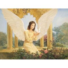 Angel and Dove Poster Print by Unknown Unknown 21296 Image 1 Calming Images, Angel Blessings, Angel Quotes, I Believe In Angels, Rose Wall Art, Angel Prayers, Art Angel, Beautiful Angels, Angels Among Us