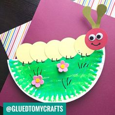 the very hungry caterpillar paper plate craft is ready to be made with kids