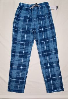 This would make a Great Addition to your Clothing Collection. Please Look at ALL Pictures & Specifications. If you have any questions, Please ask. I always try to include pictures of flaws, if any and mention it below: PLEASE Go by All Measurements to get the Best Fit for YOU!! Different Brands are Different Sizes. Medium Perry Ellis PORTFOLIO Moroccan Blue Plaid SOFT Comfort Fit Pajama Sleep Pants with 2 Side Pockets, Elastic Drawstring Waist, Open Fly & Has Some Stretch to them. Waist: 30+ inches Rise: 13.5 inches Inseam: 29 inches Leg Cuff Opening: 8 inches Condition: NWT (New with Tags) MSRP: $46.00 Make an Offer! Check out my other items that I have listed!     ISELL CLOTHING and STUFF | eBay Stores All my items ship with Insurance, which is included in the Shipping Price. I also char Moroccan Blue, Sleep Pants, Leg Cuffs, Perry Ellis, Double Trouble, Sleepwear Robe, Blue Plaid, Drawstring Waist, Allergies