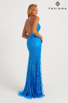 Dazzle and dance the night away in this bright number, Faviana Style 11242! This vibrant dress is perfect for prom with its playful v-neckline and eye-catching linear bead pattern. A stunning v-back and zipper closure add extra flair to this unique dress. Let your inner sparkle shine through! Faviana Dresses, Allure Couture, Vibrant Dress, Beaded Fabric, Sherri Hill Prom Dresses, Sequin Prom Dress, Unique Dress, Designer Prom Dresses, Prom Designs