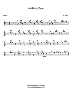 Auld Lang Syne Bagpipe Sheet Music - Learn to play bagpipe tune Auld Lang Syne Auld Lang Syne