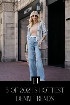 Denim Trends 2024, Denim Shoes Outfit, Trends Shoes, Trends For 2024, Dallas Fashion, Pant Trends, Wardrobe Classic, Best Shoes, Jean Trends