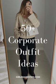 Elevate work wardrobe with 50+ stunning corporate outfits that capture the essence of office chic! Featuring fashionable two-piece sets and classy blazers ideal for business casual environments throughout spring, summer, fall, and winter, this guide has it all! Discover stylish combinations of jeans and skirts tailored for an apple shape body type. Add baddie vibes with boots or keep it simple with sneakers—all while achieving a professional yet trendy aesthetic in your everyday work attire! School Formal Outfits, Business Casual Outfits 2024 Fall, Office Casual Outfit Winter, Jeans Outfit Office, Hoodie Office Outfit, Pinstripe Pants Outfit Work, Types Of Skirts Style, Everyday Office Outfits