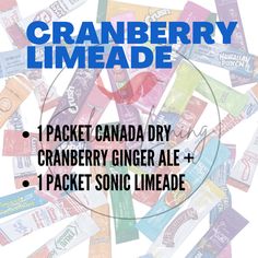 an advertisement for cranberry limeade candy