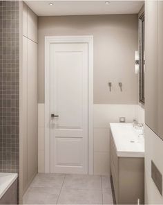 a bathroom with a sink, mirror and bathtub