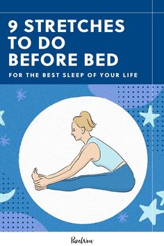 the cover of 9 stretches to do before bed for the best sleep of your life