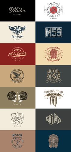 several different types of logos for motorcycles