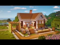 Chalet Minecraft, Minecraft Cottagecore House, Minecraft Farm House, Minecraft Cottage House, Minecraft Hus, Minecraft Cool, Minecraft Greenhouse, Minecraft Small House, Minecraft Starter House