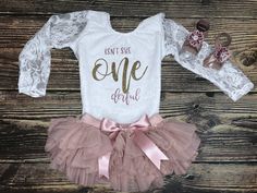 Isn’t She Onederful Birthday Decor, Isn’t She Wonderful 1st Birthday, Isnt She Onederful Birthday Theme, Pink And Gold 1st Birthday, Baby Girls 1st Birthday, First Birthday Winter, Rose Gold Clothes, Girl Birthday Outfit