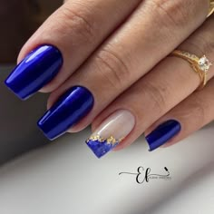 Classy Gel Nails, Royal Blue Nails Designs, Sapphire Nails, Quince Nails, Blue Coffin Nails, Royal Blue Nails, Navy Nails, Manicure Nail Designs, Short Coffin Nails