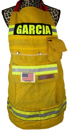 a fireman's vest with the word garccia on it