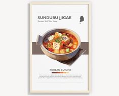 KOREAN SUNDUBU JJIGAE Minimalist Soft Tofu Stew Poster Wall Art Decor Digital Prints Poster Art Illustration Instant Download - Etsy Vietnam Sundubu Jjigae, Soft Tofu Stew, Tofu Stew, Poster Art Illustration, Minimalist Food, Soft Tofu, Printable Wall Poster, Korean Culture, Prints Poster