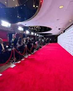 people are lined up on the red carpet at an event