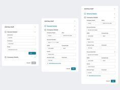 three screens showing the user's settings for an application