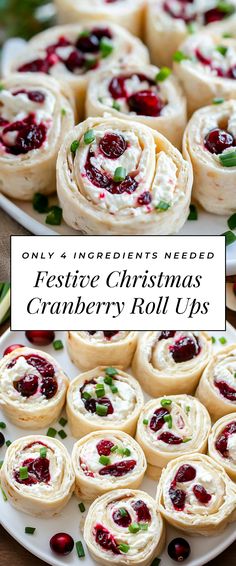 Image for Festive Christmas Cranberry Roll Ups Food Ideas Christmas Party, Easy Holiday Food Recipes, Christmas Roll Ups Cream Cheeses, Turkey Cream Cheese Cranberry Roll Ups, Ladies Holiday Luncheon Ideas, Cranberry Dinner Rolls, Christmas Tortilla Roll Ups, Christmas Food Make Ahead, Easy Christmas Party Recipes