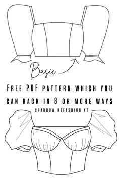 an image of bras with the text free pattern which you can have in 3 or more ways