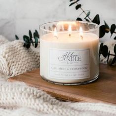 Cashmere and Cedarwood 3-Wick Soy Candle - Abboo Candle Co Large Soy Candles, Candle Product Photography Ideas, Cashmere Candle, Easy Foods, Three Wick Candle, Candle Images, Pumpkin Spice Candle, Sugar Scrub Homemade, Bath Body Works Candles