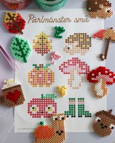 the cross stitch pattern has been made to look like children's crafts