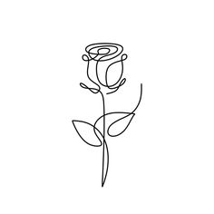 the outline of a single rose on a white background