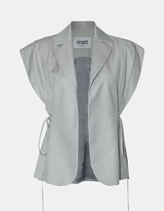 Materials: Terital cotton polyester viscoseColors: GreyDescription: Single-breasted jacket featuring side pleats and strap detailDetails Sleeveless jacket Single-breasted Side pleats Straps detail Model wearing: SMADE IN ALBANIA BUST WAIST HIPS (cm)XS 84 64 94S 88 68 98M 94 72 102L 102 78 106XL 108 84 110CUSTOM SIZE: We can make any design custom based on your measurements. Customization is offered also about color and some design. Feel free to write us a message. Minimal Glam, Fashion Study, Valentino Red, Pleated Jacket, Grey Jacket, Office Clothes, Korean Fashion Casual, Fantasy Gowns, Sleeveless Jacket