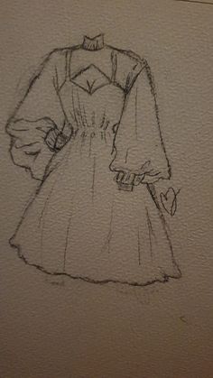 a drawing of a woman in a dress